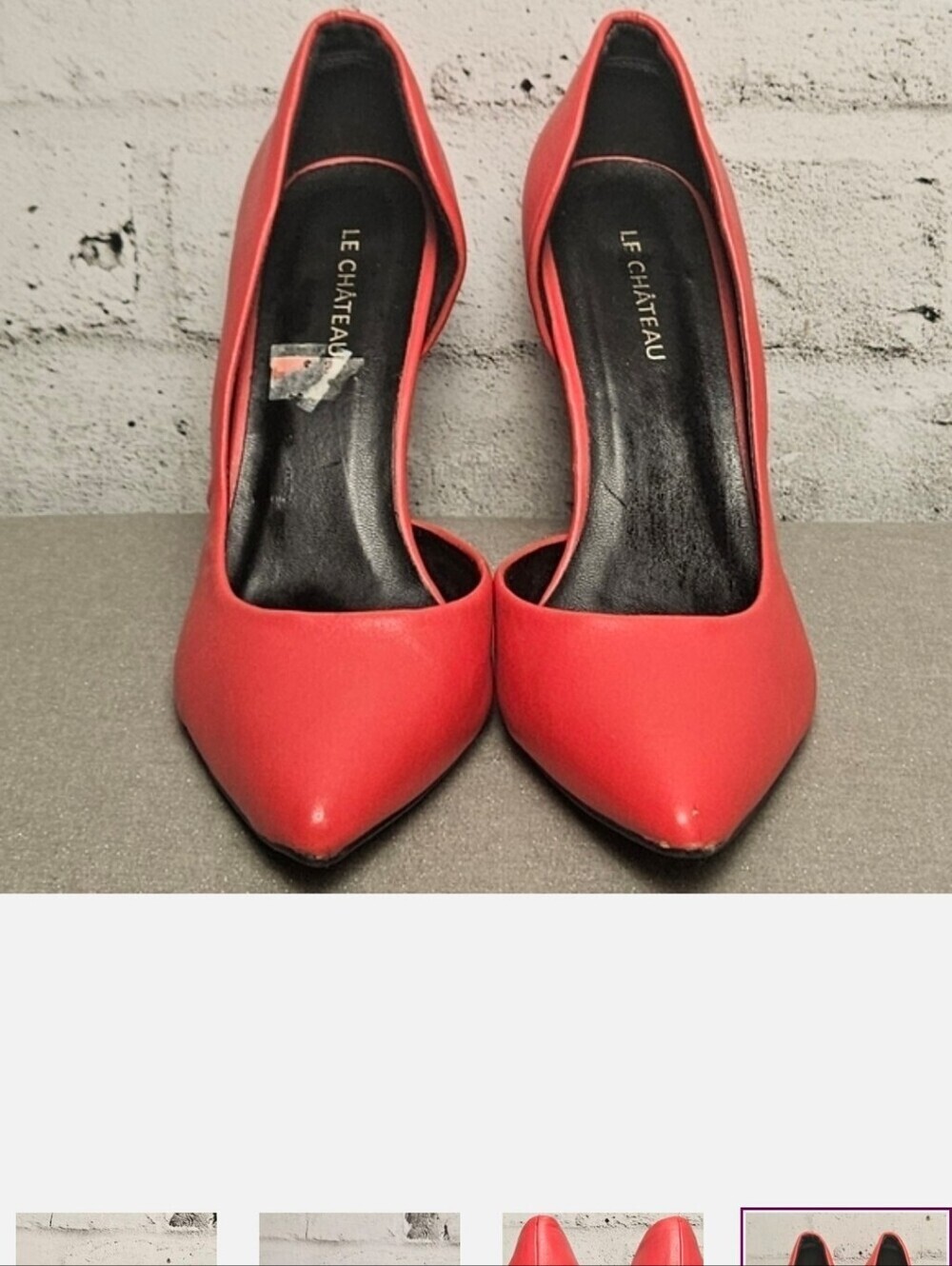 Le Chateau Red Pointed Toe Stiletto Pumps Classic Heels Size 8 - Picture 4 of 6